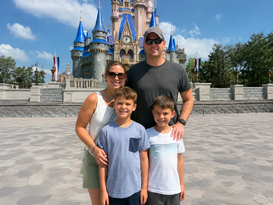 Before: castle family photo with an extra person